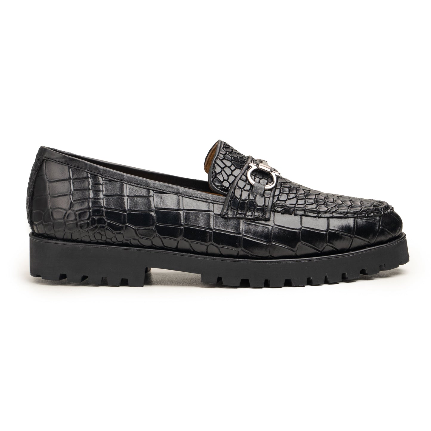 Black Croc Loafers - Antonio