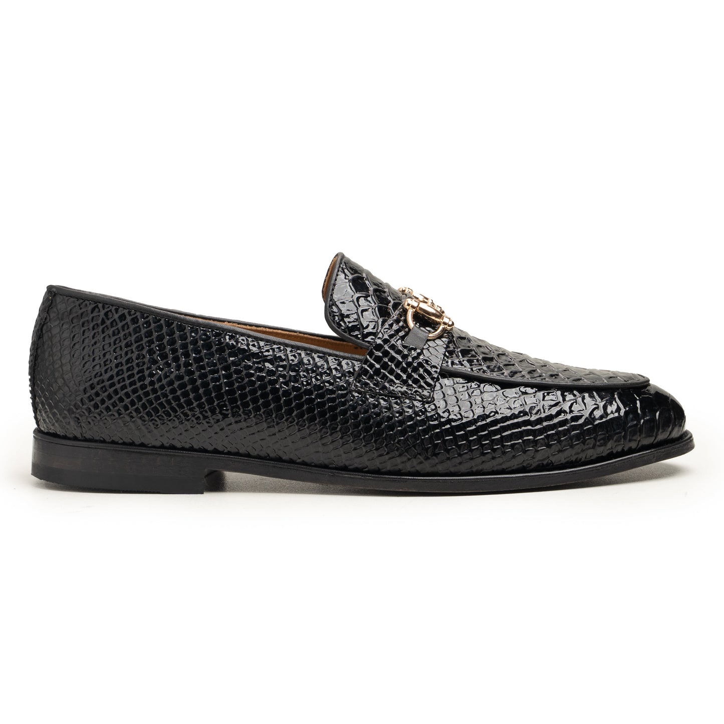 Black Croc Loafers - Rico