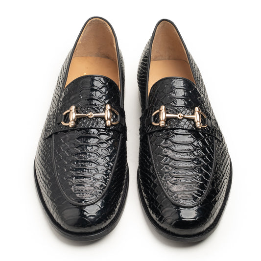 Black Croc Loafers - Rico