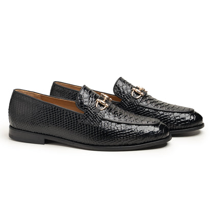 Black Croc Loafers - Rico