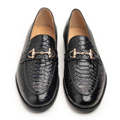 Black Croc Loafers - Rico