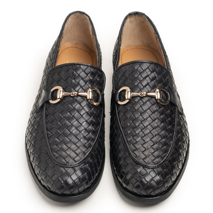 Black Woven Loafers - Rico