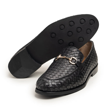 Black Woven Loafers - Rico