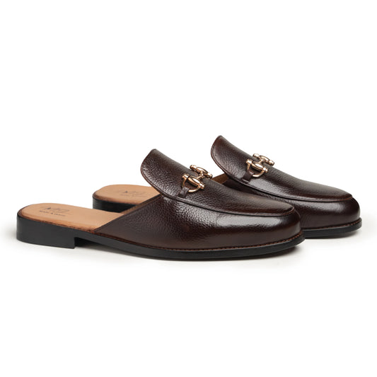 Brown Leather Mule - Luca