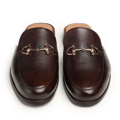 Brown Leather Mule - Luca