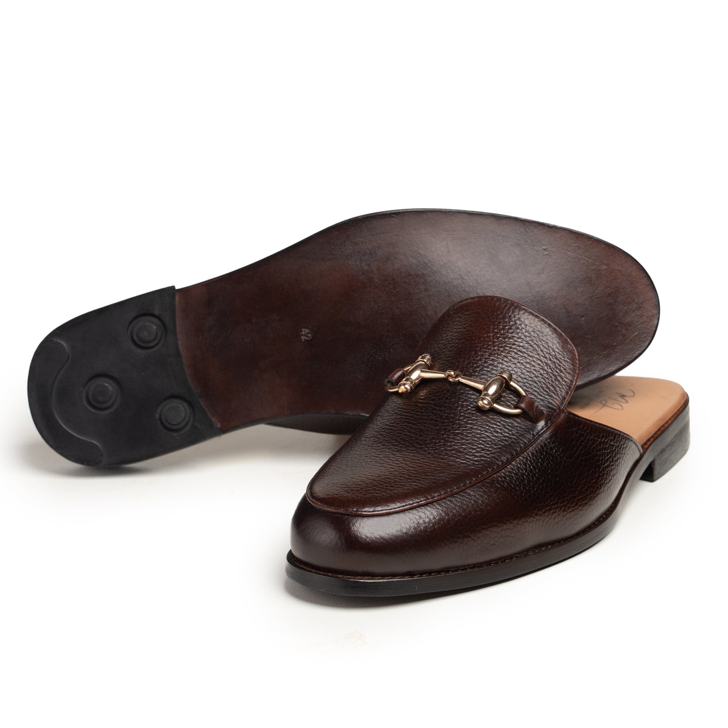 Brown Leather Mule - Luca