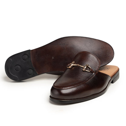 Brown Leather Mule - Luca