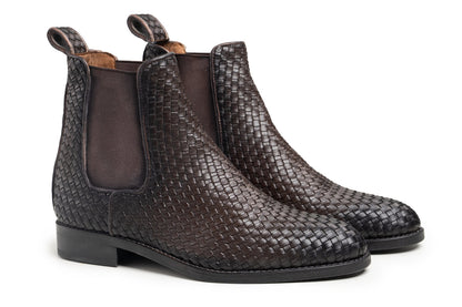 Brown Woven Chelsea Boots - Bruno