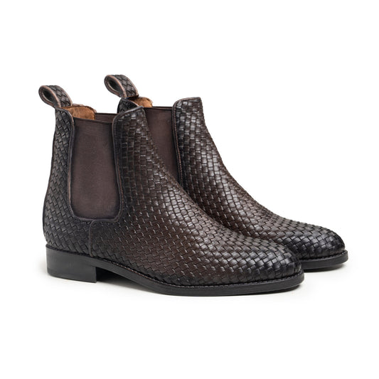 Brown Woven Chelsea Boots - Bruno