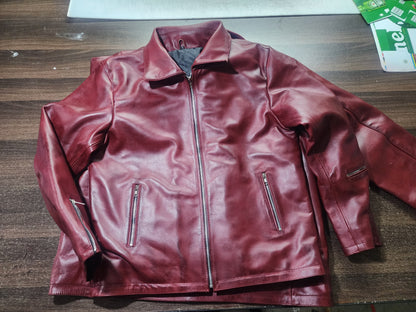 Hand Wax Finish Leather Jacket