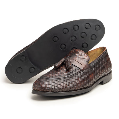 Brown Woven Loafers - Rico